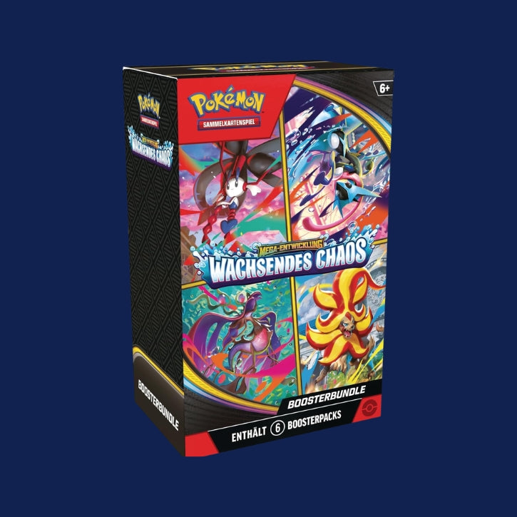 Pokémon-Sammelkartenspiel: Boosterbundle Mega-Entwicklung – Wachsendes Chaos (6 Boosterpacks)